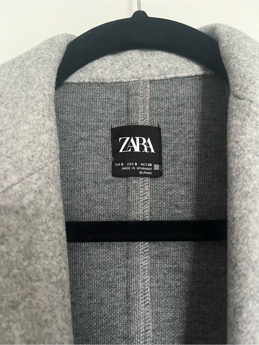 Zara Grey Felt Texture Coat - Picture 3 of 3
